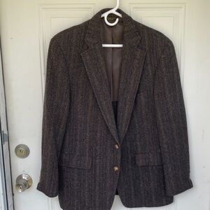 Charcoal/Brown Herringbone 100% WoolBlazer